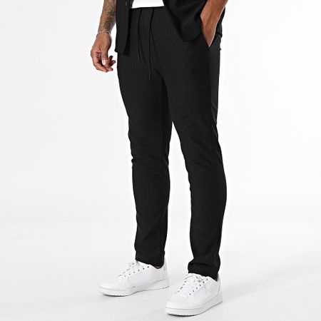 John H - Conjunto de camisa de manga corta y pantalón 342 Negro
