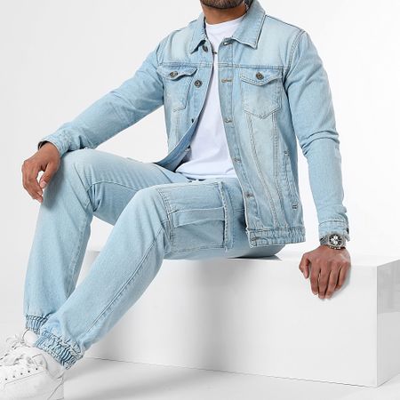 LBO - Lavado azul 3797 Conjunto de chaqueta y vaqueros Cargo Fit