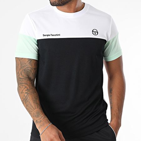 Sergio Tacchini - Prave Rob 40845 40848 Negro Blanco Camiseta y pantalones cortos de jogging Set