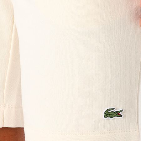 Lacoste - Pantalones cortos de jogging con logotipo bordado en cocodrilo beige