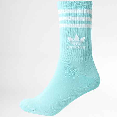 Adidas Originals - 3 Pares Calcetín JI9473 Blanco Azul Turquesa