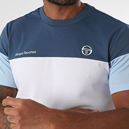Sergio Tacchini - Prave Rob Conjunto de camiseta y pantalón corto 024 40845 40848 Blanco Azul