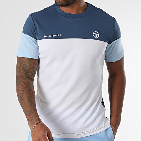 Sergio Tacchini - Prave Rob Conjunto de camiseta y pantalón corto 024 40845 40848 Blanco Azul