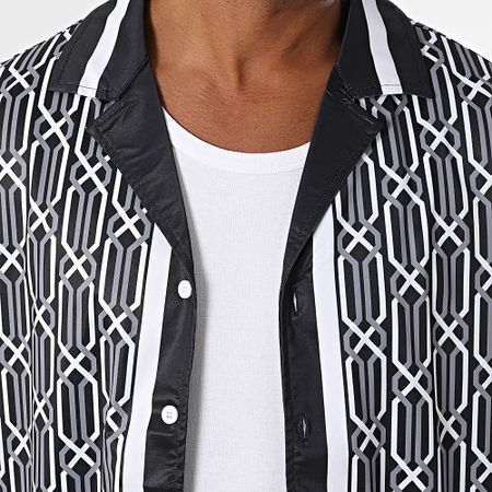 Zayne Paris  - Conjunto de camisa de manga corta y pantalón corto de jogging 087 Negro Blanco