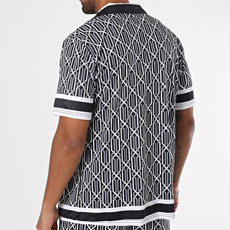 Zayne Paris  - Conjunto de camisa de manga corta y pantalón corto de jogging 087 Negro Blanco
