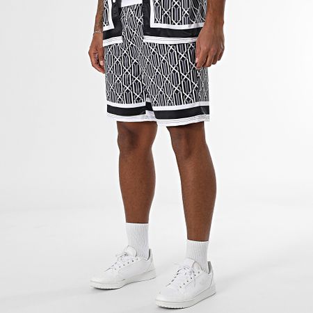 Zayne Paris  - Conjunto de camisa de manga corta y pantalón corto de jogging 087 Negro Blanco