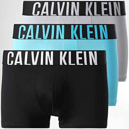 Calvin Klein - Juego De 3 Boxers NB3775A Negro Gris Celeste