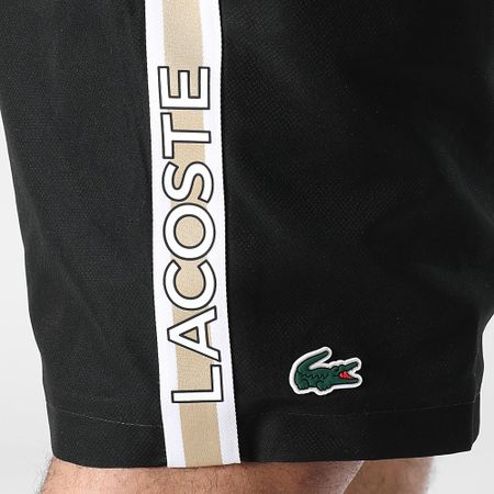 Lacoste - Pantalón Corto Logo Cocodrilo Negro
