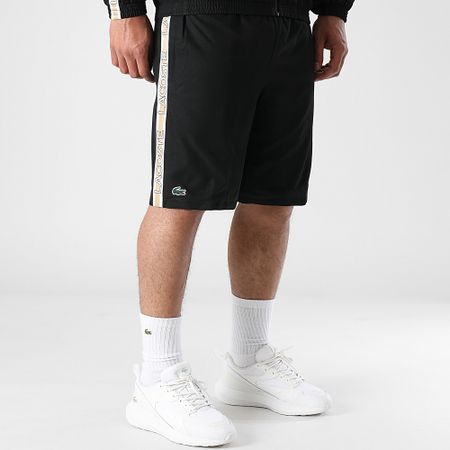 Lacoste - Pantalón Corto Logo Cocodrilo Negro