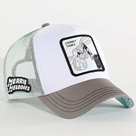 Capslab - Bugs Daffy Trucker Cap Blanco Gris Claro Verde