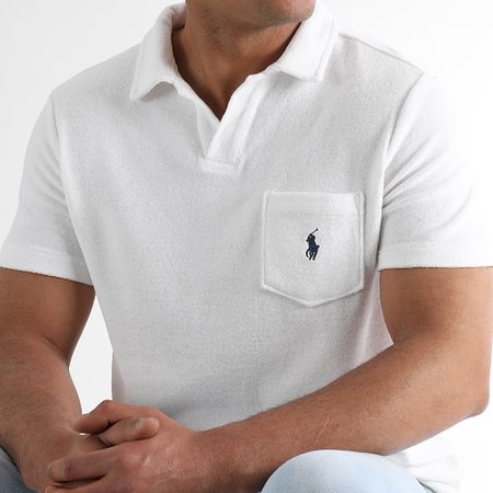 Polo Ralph Lauren - Polo de manga corta con bolsillo de rizo Blanco