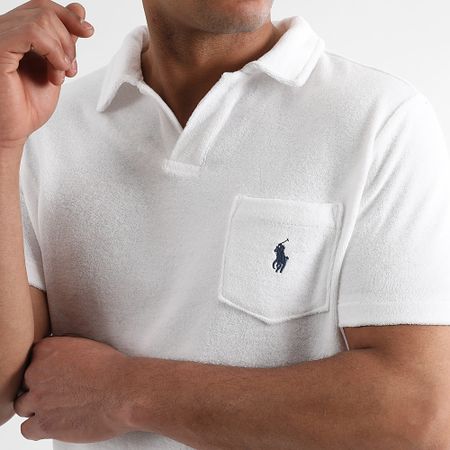 Polo Ralph Lauren - Polo de manga corta con bolsillo de rizo Blanco