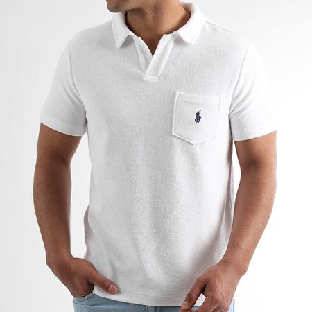 Polo Ralph Lauren - Polo de manga corta con bolsillo de rizo Blanco