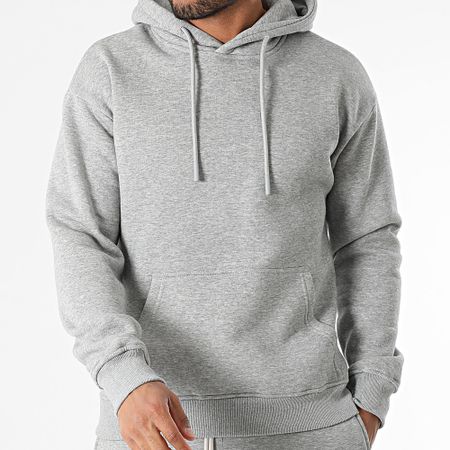 Classic Series - Conjunto de sudadera con capucha y pantalón cargo liso 028 Heather Grey