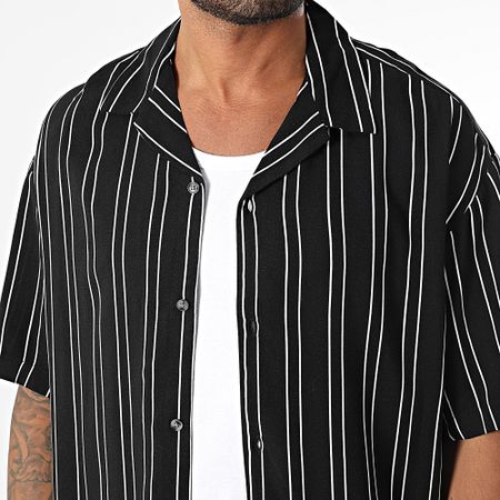 Jack And Jones - Camisa de manga corta Jeff Black White Stripe