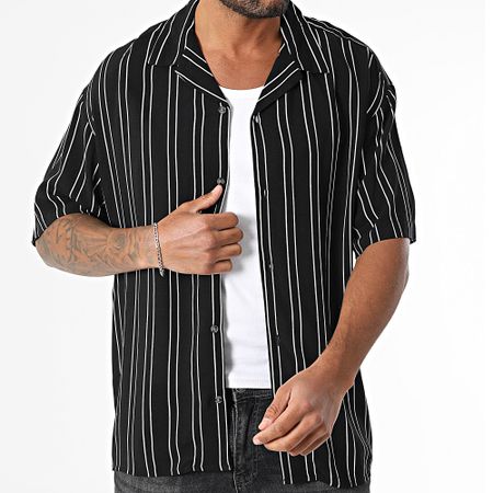 Jack And Jones - Camisa de manga corta Jeff Black White Stripe