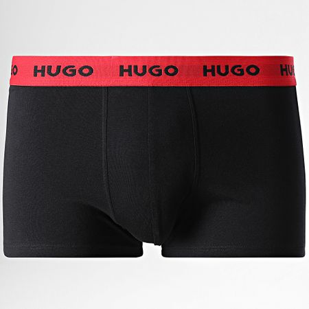 HUGO - Lote de 3 Boxers 50532550 Negro Gris Carbón Rojo