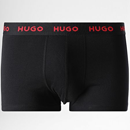 HUGO - Lote de 3 Boxers 50532550 Negro Gris Carbón Rojo