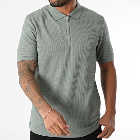 Jack And Jones - Polo Austin de manga corta con cremallera Verde