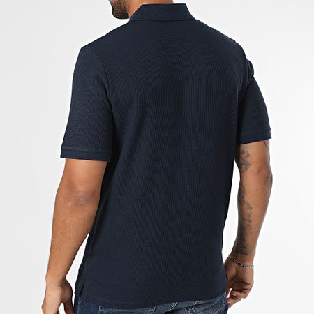 Jack And Jones - Polo Austin azul marino de manga corta y cuello con cremallera