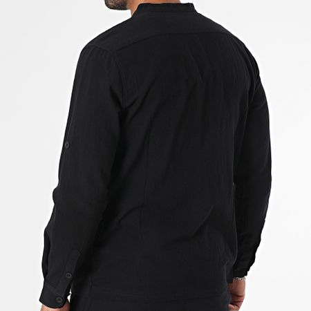 Zayne Paris  - Conjunto de camisa de manga larga y pantalón de verano 139 Negro
