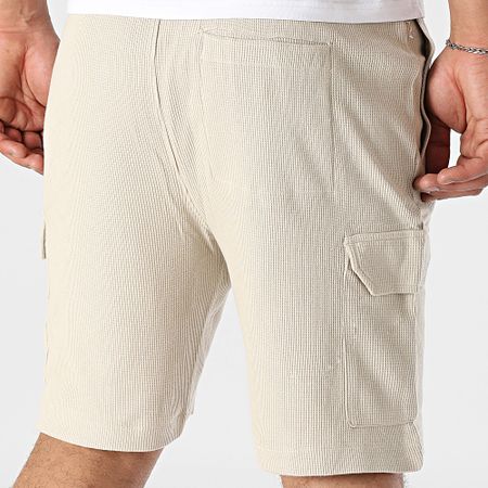 Deeluxe - Pantalones cortos Waffle Hobart Cargo 05T757M Beige