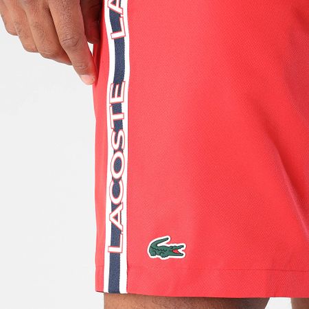 Lacoste - Pantalón Corto Regular Fit Rojo Logo Cocodrilo