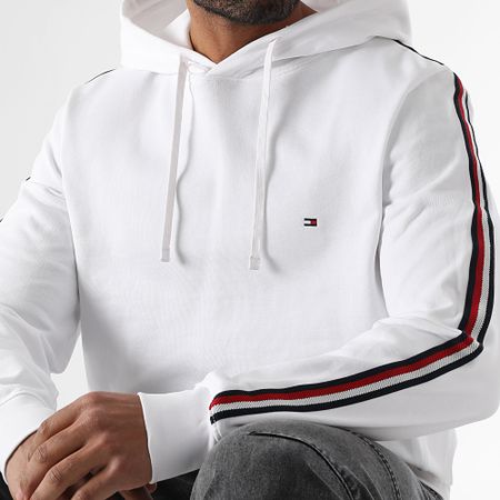 Tommy Hilfiger - Sudadera con capucha Global Stripe 8685 Blanca