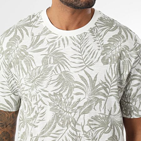 Only And Sons - Perry Life Leaf AOP Blanco Verde Caqui Floral Camiseta