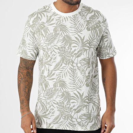 Only And Sons - Perry Life Leaf AOP Blanco Verde Caqui Floral Camiseta