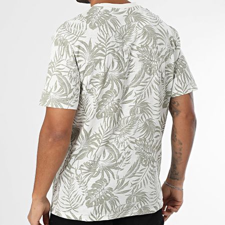 Only And Sons - Perry Life Leaf AOP Blanco Verde Caqui Floral Camiseta