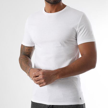 Calvin Klein - Lote de 3 camisetas 4051 Negro Gris Brezo Blanco