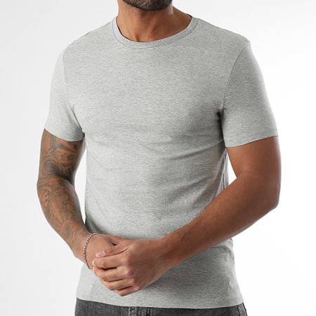 Calvin Klein - Lote de 3 camisetas 4051 Negro Gris Brezo Blanco