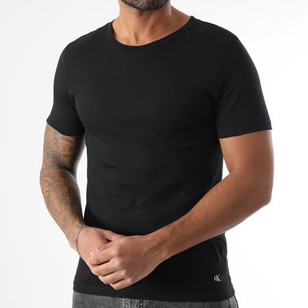 Calvin Klein - Lote de 3 camisetas 4051 Negro Gris Brezo Blanco