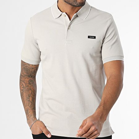 Calvin Klein - Polo Manga Slim Stretch Piqué Tipping 2751 Gris