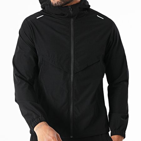 Zayne Paris  - 129 Conjunto de chaqueta con cremallera y capucha negra y pantalón de jogging