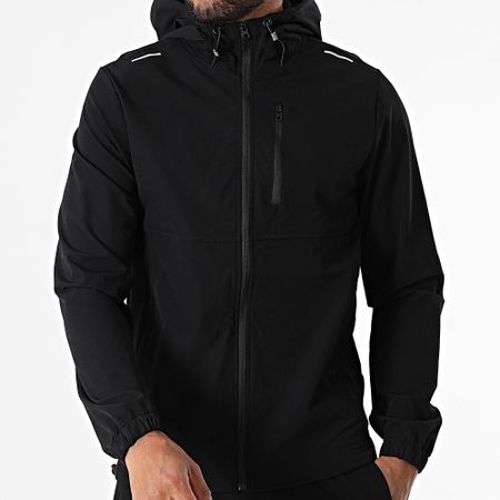 Zayne Paris  - 133 Conjunto de chaqueta con cremallera y capucha negra y pantalón de jogging