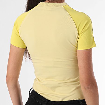Adidas Originals - Camiseta 3 Rayas Slim Mujer JC6679 Amarillo