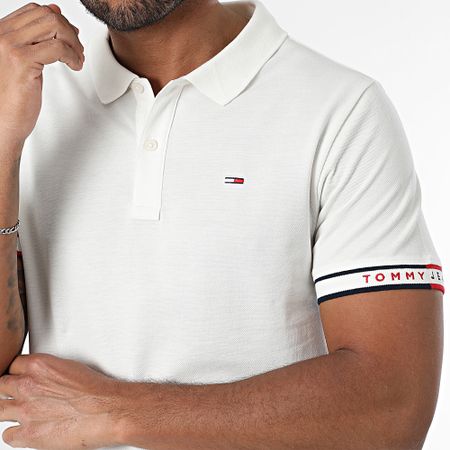 Tommy Jeans - Polo Slim Flag Cuff 1306 Blanco
