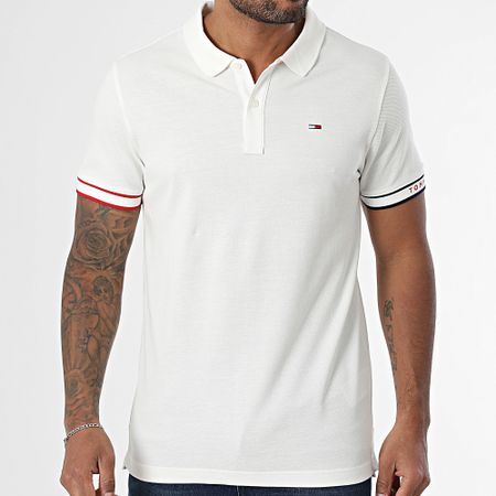 Tommy Jeans - Polo Slim Flag Cuff 1306 Blanco