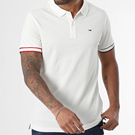 Tommy Jeans - Polo Slim Flag Cuff 1306 Blanco