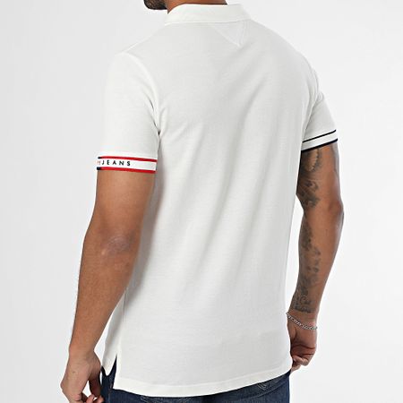 Tommy Jeans - Polo Slim Flag Cuff 1306 Blanco