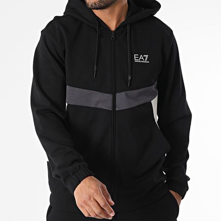 EA7 Emporio Armani - 7M000283-AF12660 Conjunto de cremallera con capucha y pantalón de jogging Negro