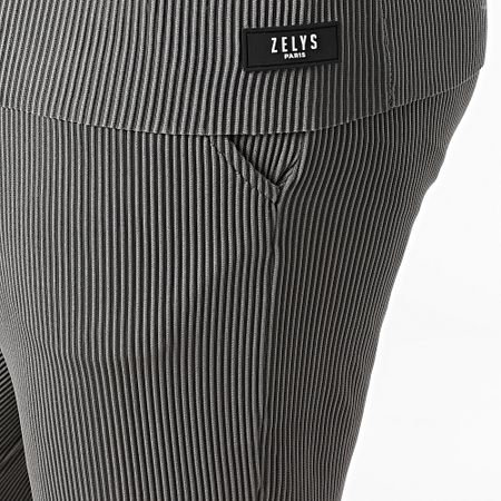 Zelys Paris - Conjunto de camiseta y pantalón corto de chándal Tilon gris antracita acanalado