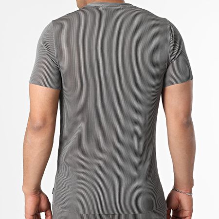 Zelys Paris - Conjunto de camiseta y pantalón corto de chándal Tilon gris antracita acanalado