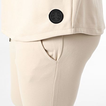 Zelys Paris - Conjunto de camisa de manga larga y pantalón Giggy Beige