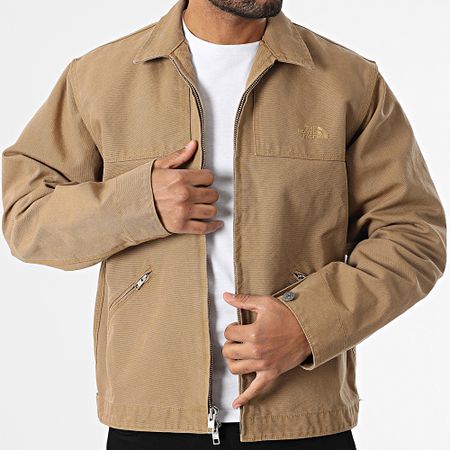 The North Face - Chaqueta con cremallera Cedar Canvas A8B72 Camel