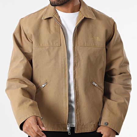 The North Face - Chaqueta con cremallera Cedar Canvas A8B72 Camel