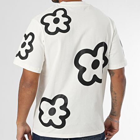 Frilivin - Camiseta oversize 08C Blanco Negro Floral