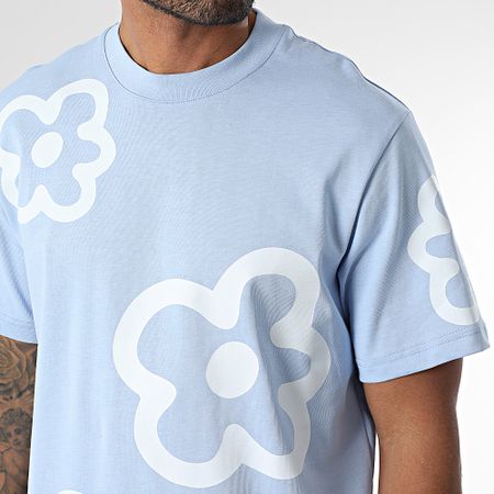 Frilivin - Oversize Tee Shirt 08C Light Blue Sky Blue Floral